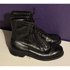 Vintage 1981 Addison Shoe Company US Military Flight Boots W/Zipper Black 12 D